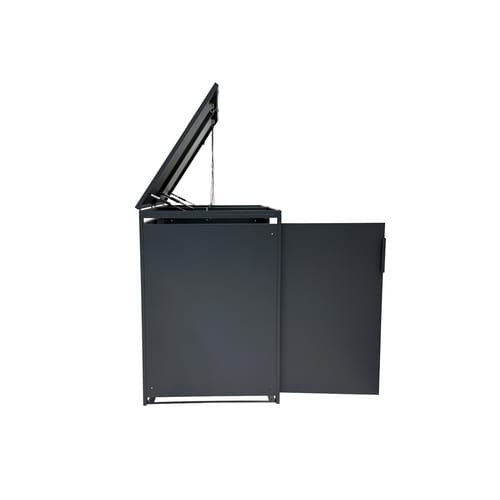 PLATS® Mülltonnenbox (ca. 132 x 80 x 116 cm, 2er, Anthrazit)