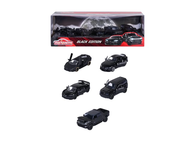 Majorette Spielzeugauto 5 er Geschenkset (Black Edition)