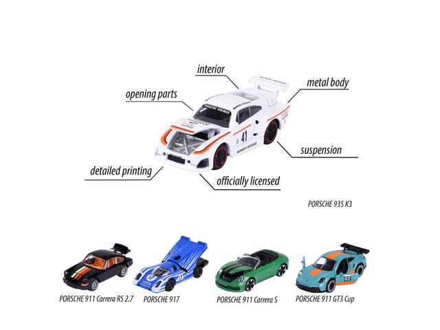 Majorette Spielzeugauto 5 er Geschenkset (Porsche)