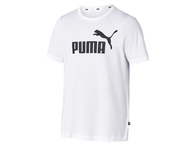 PUMA Herren T-Shirt ESS Logo Tee, aus reiner Baumwolle (weiß, M)