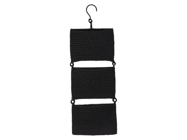 W5 Aufbewahrungskorb-Set / Hänge-Organizer (Hängeregal schwarz)