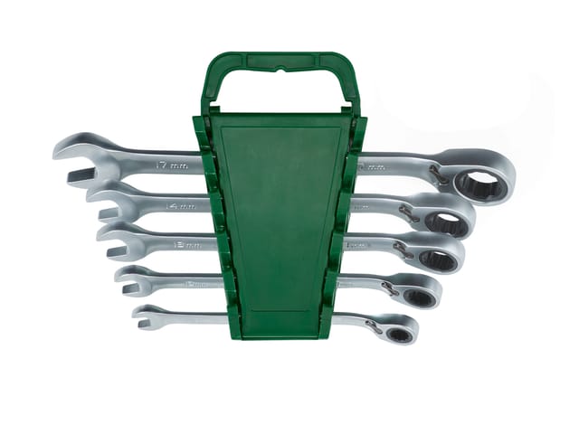 PARKSIDE® Gabel- und Ratschen-Ringschlüsselsatz (Gekröpft 5tlg.)