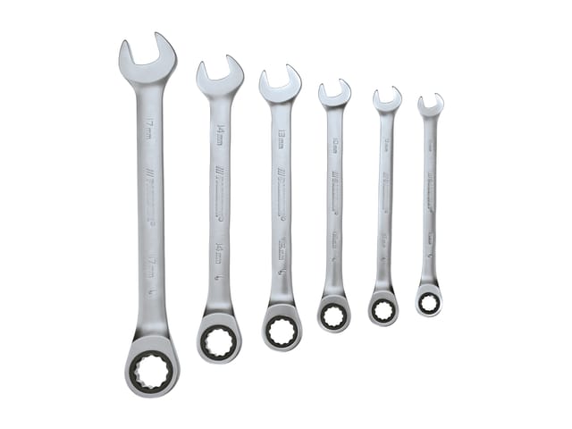 PARKSIDE® Gabel- und Ratschen-Ringschlüsselsatz (Gerade 6tlg.)