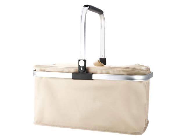 Einkaufskorb mit Alurahmen, faltbar (Beige)