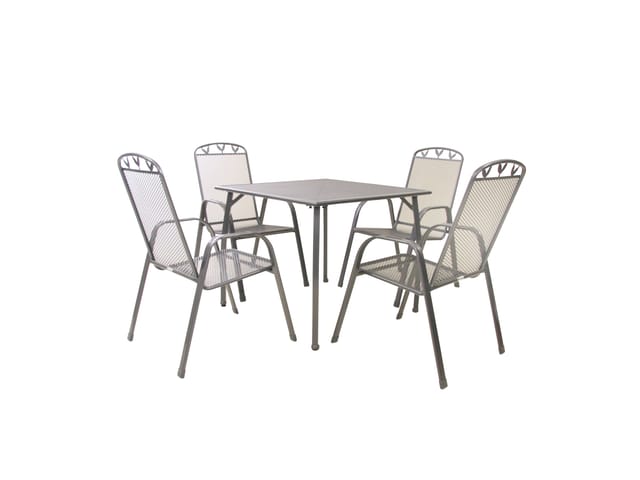 GREEMOTION Gartentischgruppe Toulouse (Tisch + 4 Stapelstühle, 90 x 74 x 90 cm)