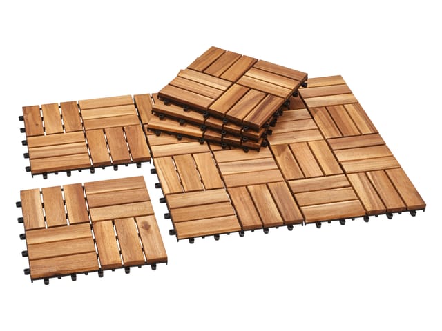 LIVARNO® Holzfliesen, 9 Stück