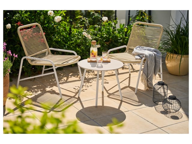 LIVARNO® Gartenmöbel-Set Metall 3 tlg. (Beige)