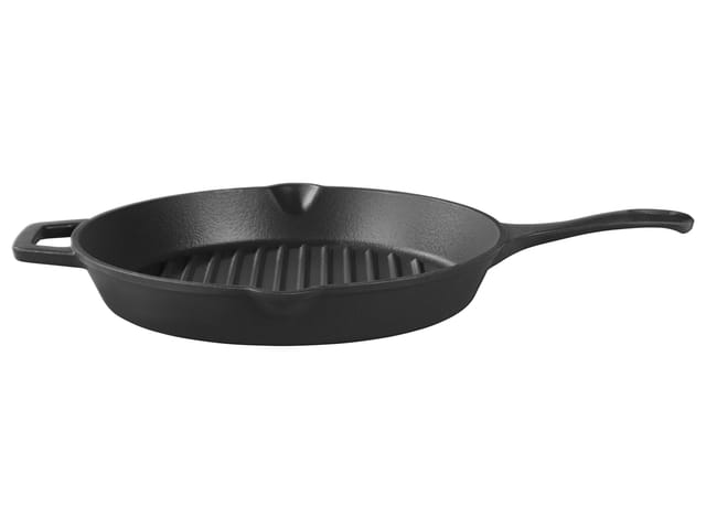 GRILLMEISTER Grillpfanne Gusseisen 28 cm (geriffelt)