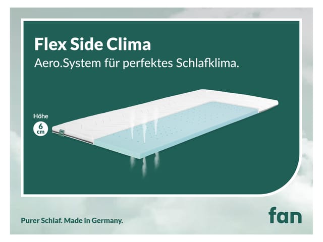 f.a.n. 7-Zonen-Hybridschaum-Topperauflage fan Flex Side Clima (H3, 80 x 200 cm)