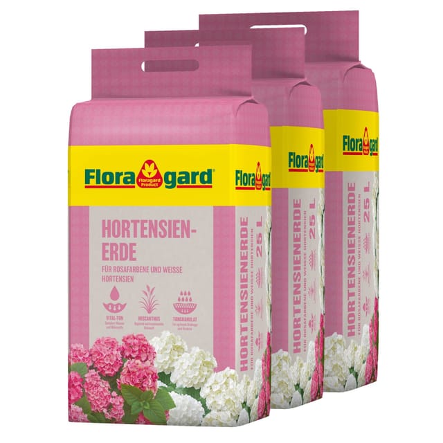 Floragard Hortensienerde Rosa-Weiß, 3 x 25 L