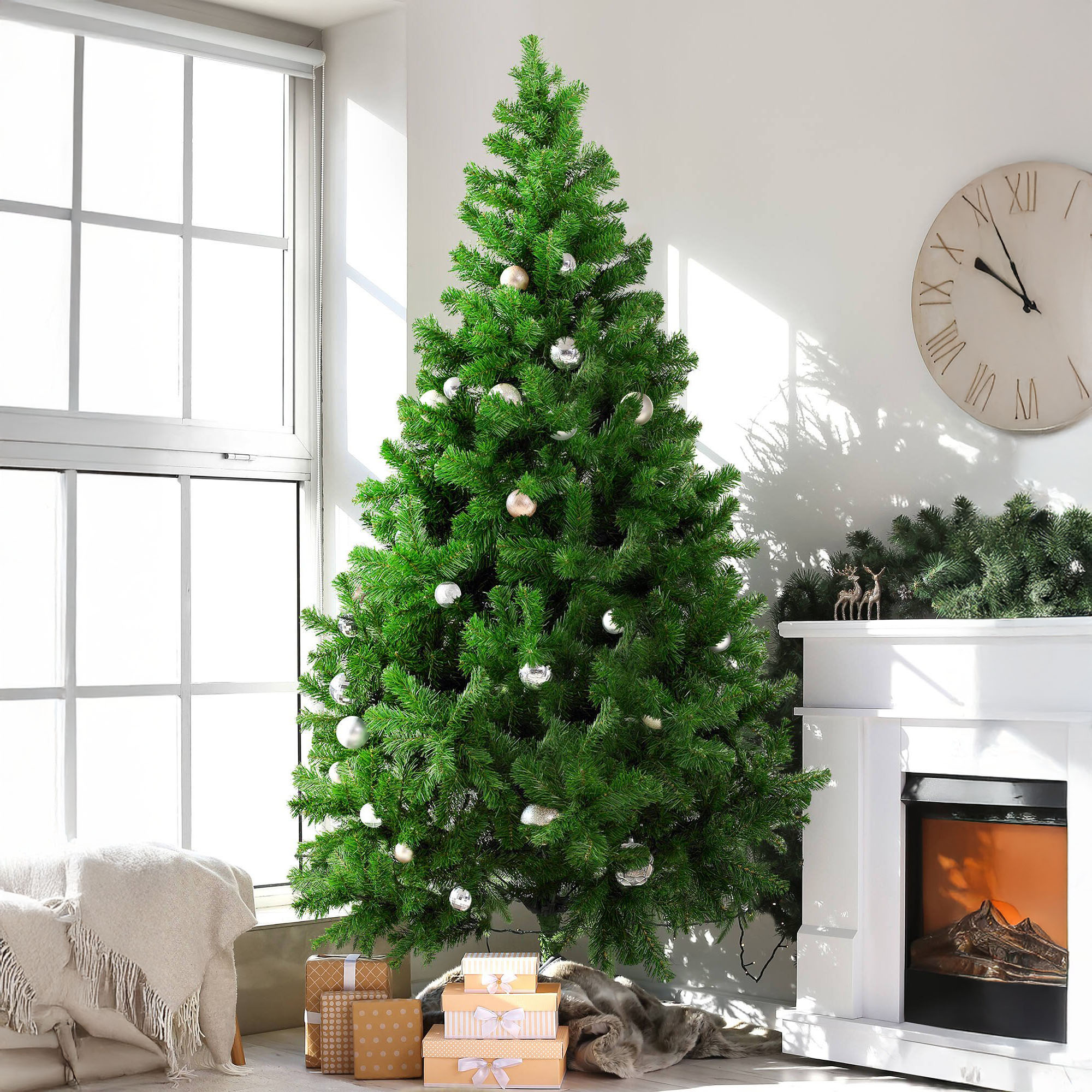 Dmora - Weihnachtsbaum Riccardo, Extra Dicker Kunstbaum, Baum In Echter Pvc-optik, 1042 Äste, Höhe 240 Cm