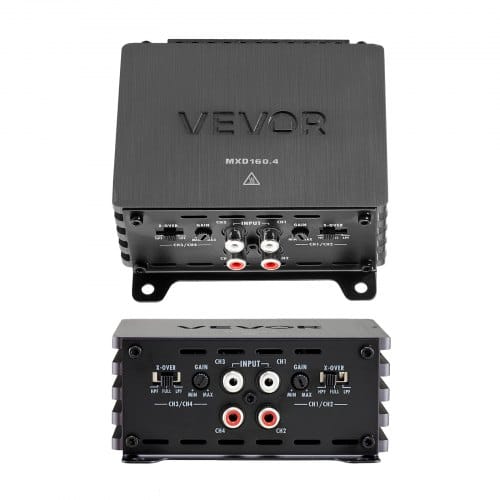 VEVOR Autoverstärker 4-Kanal, Endstufe Klasse D Überbrückbar, Max. 4 x 110 W an 4 Ohm / 4 x 160 W an 2 Ohm, Hochleistungsverstärker für SUVs Pickups Geländewagen Mehrkanal-Audioverstärker