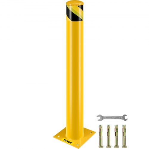 Vevor 91,4 Cm Parkplatz-sicherheitspoller Parkschrankenpfosten, 20 X 20 Cm Parkbarriere Parkpfosten, Parkpfosten Verkehrsstraßenröhre Stange, Geeignet Für Innen- Und Außenbereiche, Parkplätze