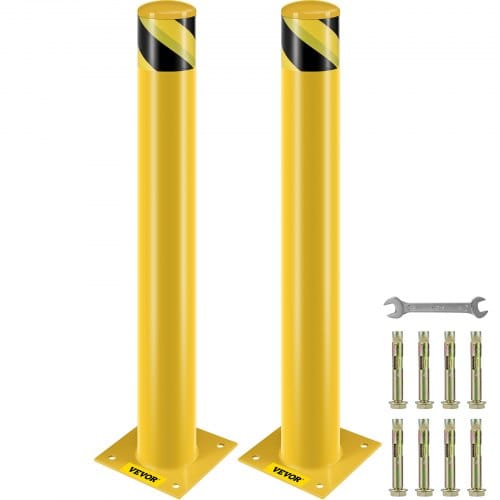 Vevor 2 Stk. 91,4 Cm Parkplatz-sicherheitspoller Parkschrankenpfosten, 20 X 20 Cm Parkbarriere Parkpfosten, Parkpfosten Verkehrsstraßenröhre Stange, Geeignet Für Innen- Und Außenbereiche, Parkplätze