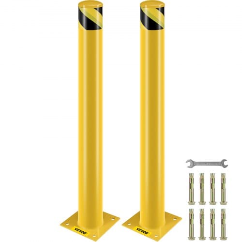 Vevor 2 Stk. 107 Cm Parkplatz-sicherheitspoller Parkschrankenpfosten, 20 X 20 Cm Parkbarriere Parkpfosten, Parkpfosten Verkehrsstraßenröhre Stange, Geeignet Für Innen- Und Außenbereiche, Parkplätze