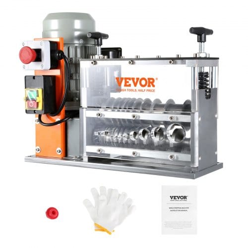 VEVOR Kabelabisoliermaschine Elektrisch 1,5-40mm Kabelschälmaschine 750W Abisoliermaschine 30m pro Minute Geschwindigkeit Abisolierzange 65-Mn-Federstahl Klinge Ideal zum Abisolieren von Kupferdraht