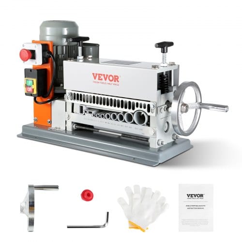 VEVOR Kabelabisoliermaschine Elektrisch 1,5-36mm Kabelschälmaschine 370W Abisoliermaschine 11 Abisolierkanäle Abisolierzange mit Kurbel 65-Mn-Federstahl Klinge Ideal zum Abisolieren von Kupferdraht