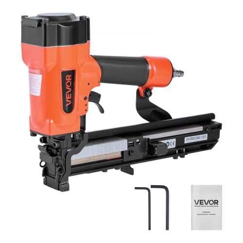 VEVOR Druckluftnagler, 26,4 mm breite Krone, Drucklufttacker, 16-38 mm Länge, 70–120 PSI Druckluft Nagelpistole mit zwei Schussmodi für Dachterrassen, Wandverkleidungen, Zäune, Unterböden