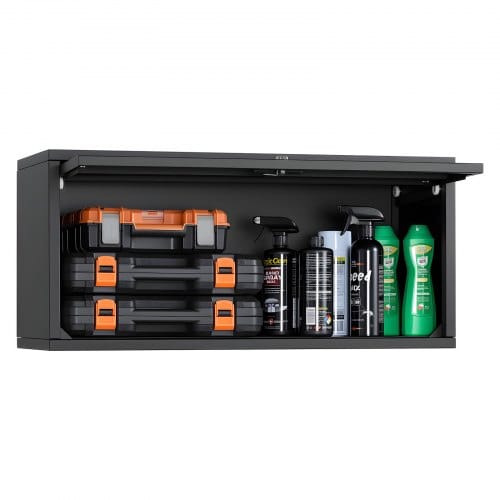 VEVOR Hängeschrank Werkstatt, 770x305x356 mm, Werkzeugschrank mit hochklappbarer Tür, 54 kg Tragkraft pro Regal, Wandhängeschrank, geeignet für Garage, Keller, Küche, Lager, Montage erforderlich