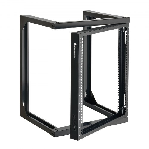 VEVOR 12U Server Rack zur Wandmontage, 68,04 kg max. Tragkraft, Open Frame Netzwerk Rack mit 180-Grad-Torschwingung, Karbonstahl, für 482 mm-IT-Netzwerkgeräte & AV-Geräte, Computerserver, Schwarz