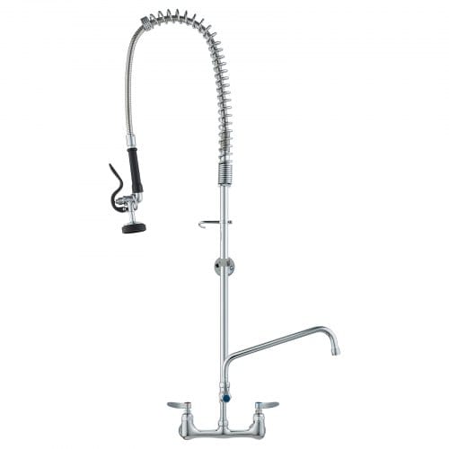 Vevor Kommerzielle Küchenarmatur Wasserhahn Mit Ausziehbarer Vorspülbrause, 118 Cm Höhe, 203 Mm Mitte, 305 Mm Schwenkauslauf, Messing Küchenspülenarmatur Zur Deckmontage, Für 1/2/3-fach-spüle