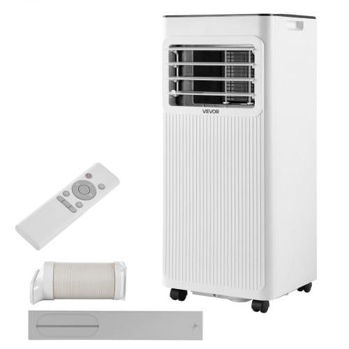 VEVOR Mobile Klimaanlage 9000 BTU 2,6 kW mit Abluftschlauch, 3-in-1 Mobiles Klimagerät mit Kühlung Ventilation Entfeuchtung, Tragbare Klimaanlage mit LED-Display Fernbedienung 24h-Timer für Indoor