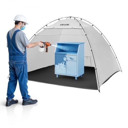 VEVOR tragbares Lackierkabinenzelt (295x292x202 cm Arbeitsbereich) Sprühfarbenzelt für Sprühmalerei, wasserfeste Farbkabine mit integriertem Boden & aufrollbarer Tür für Schränke Stühle Tische