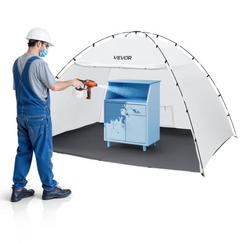 VEVOR tragbares Lackierkabinenzelt (293x230x188 cm Arbeitsbereich) Sprühfarbenzelt für Sprühmalerei, wasserfeste Farbkabine mit integriertem Boden & aufrollbarer Tür für Schränke Stühle Tische