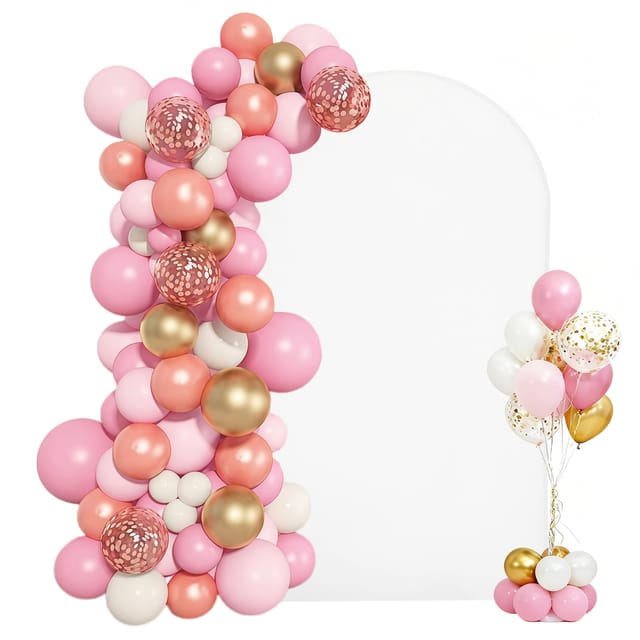 VEVOR Hochzeitsbogen, 2,2 x 1,2 m, Hintergrundbogen, 1 Stk. goldfarbener Metallbogen, Traubogen, Ballonbogen mit Abdeckung für Hochzeiten, Geburtstagsfeiern, Feiertage & Zeremoniendekoration