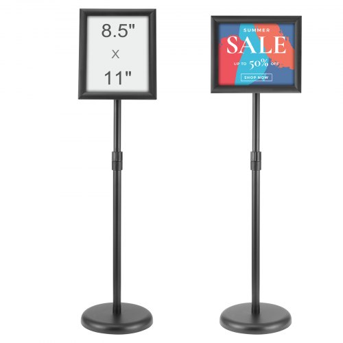 VEVOR Informationsständer mit Sockel 279 x 216 mm Infoständer Einstellbare Höhe 820-1250 mm Posterständer, Robuster Schilderhalter Aufsteller Gefüllt mit Sand oder Wasser, für Displays, Werbung
