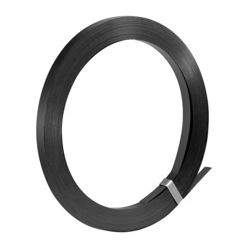 VEVOR Umreifungsstahlband, 19 mm x 0,55 mm x 91 m, Verpackungsstahlband, Metallbandrolle, 775,6 kg Bruchfestigkeit, Stahlumreifungsbänder, Hochleistungsbandrolle für Palettenverpackung