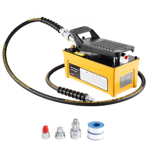 VEVOR 10.000 PSI Lufthydraulikpumpe, 1,6 L Öltank, NPT 3/8 Zoll Ölauslass, NPT 1/4 Zoll Einlass, Luftbetätigte Fußpumpe mit Aluminiumgehäuse, für Autoreparaturrahmenmaschine & Hydraulikpresse