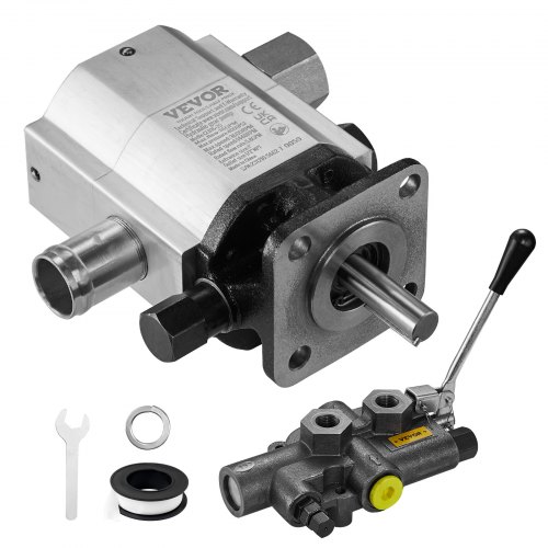 VEVOR Hydraulischer Holzspalter-Pumpensatz, 60,6 L/min, 2-stufige 276 bar Aluminium-Hydraulik-Zahnradpumpe, mit Ventil 2,54 cm Einlass 1,27 cm NPT Auslass 3600 U/min, für kleine Motormontage Holzspalter
