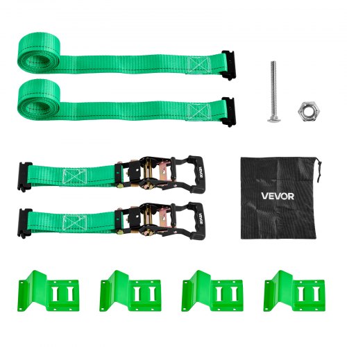 VEVOR Radspanngurt Befestigungsgurt (50,8 x 2438,4 mm) mit Schnalle & 1986,73 kg Zugfestigkeit & 662 kg Tragfähigkeit, Motorrad-Spannsystem Radsicherungsgurt Reifengurt für SUVs Anhänger Grün