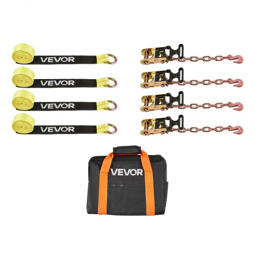 VEVOR Radspanngurt Befestigungsgurt (50,8 x 3048 mm) mit Hochleistungshake & 4540 kg Zugfestigkeit & 1512 kg Tragfähigkeit, Motorrad-Spannsystem Radsicherungsgurt Reifengurt für SUVs Anhänger Gelb