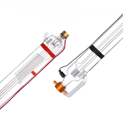 VEVOR 90 W CO2-Laserröhre, 1250 mm Länge, 80 mm Durchmesser, Borosilikatglas-Laserschneidröhre mit Metallkopf, 10.000-Stunden-Kabel vorverdrahtet für Lasergravierer-Gravier- und Schneidemaschine