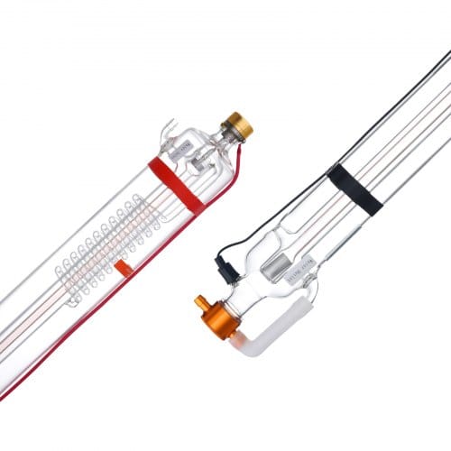 VEVOR 90 W CO2-Laserröhre, 1250 mm Länge, 80 mm Durchmesser, Borosilikatglas-Laserschneidröhre mit Metallkopf, 10.000-Stunden-Kabel vorverdrahtet für Lasergravierer-Gravier- und Schneidemaschine