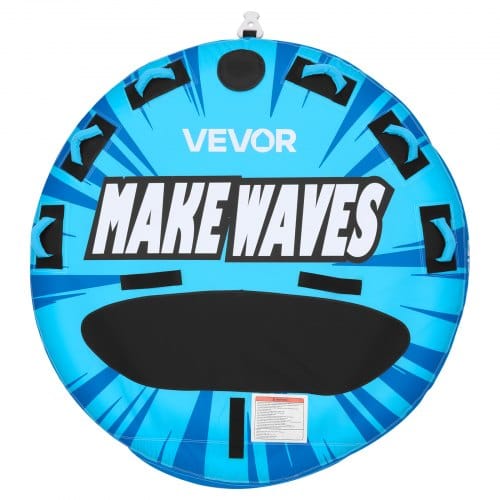 VEVOR Towable Tube für Boote, Wassersport-Schleppreifen für 3 Personen, bis 231 kg Tragfähigkeit, mit Antirutschpolstern, Nylonhülle, Gepolsterten Griffen und Sicherheitsventil, für Seen, Flüsse, Blau