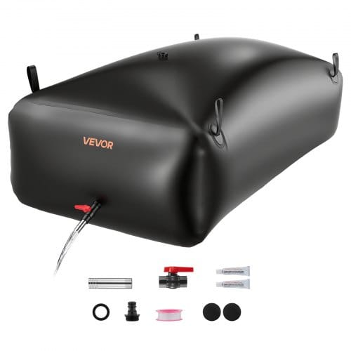 VEVOR 1000L/264 Gallonen Wasserspeicherblase, Wohnmobil-Wassertank, 1000D PVC faltbare Wasserspeicherbehälter, große Kapazität weicher Wasserbeutel, tragbare Wasserblase, Brandschutz, Camping, Notfall