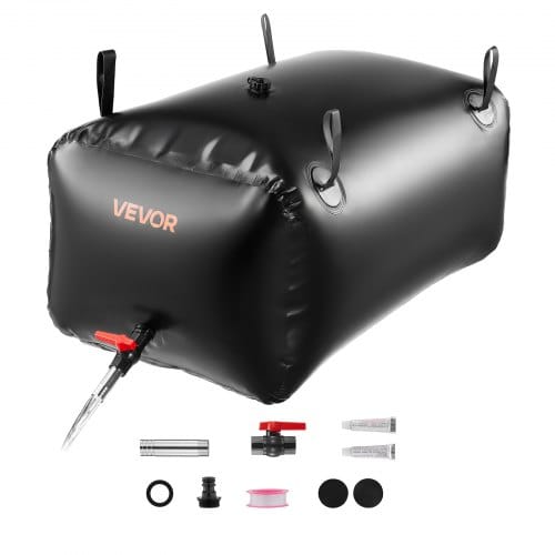 VEVOR Wasserblasen Aufbewahrungsbehälter, 240L Wassertank, 1000D PVC verdickter Wasserbeutel, Wassersack zusammenklappbar, für Gartenbewässerung, Camping, Wohnmobile, Notfallgebrauch –Schwarz