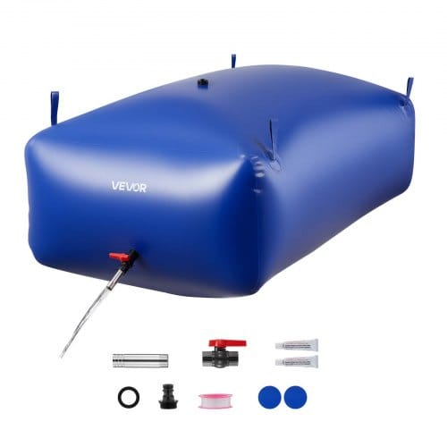 VEVOR Wasserspeicherblase, 1000 L PVC-Weichwasserbeutel, Wasserspeicherbehälter, auslaufsicherer & verschleißfester Wassertank für die Outdoor-Bewässerung von Wohnmobil, Camping, Notfall