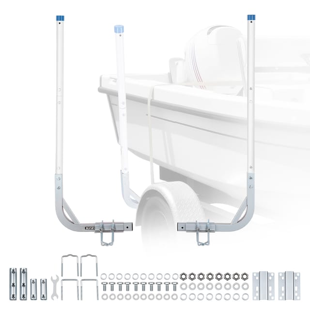 VEVOR Bootsanhängerführung 775 mm / 1205 mm, 0-10 cm Einstellbare Breite, Anhängerführung aus Hochfestem Stahl mit PVC-Rohren, Passend für Skiboote Kompakte Fischerboote Kleine Segelboote