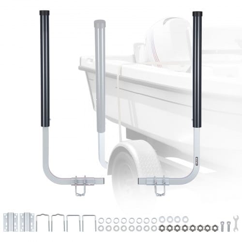 VEVOR Bootsanhängerführungen 1016 mm / 1219 mm Höhe, 0-13 cm Einstellbare Bereite, Anhängerführung aus Hochfestem Stahl mit PVC-Rohren, Passend für Skiboote Fischerboote Kleine Segelboote