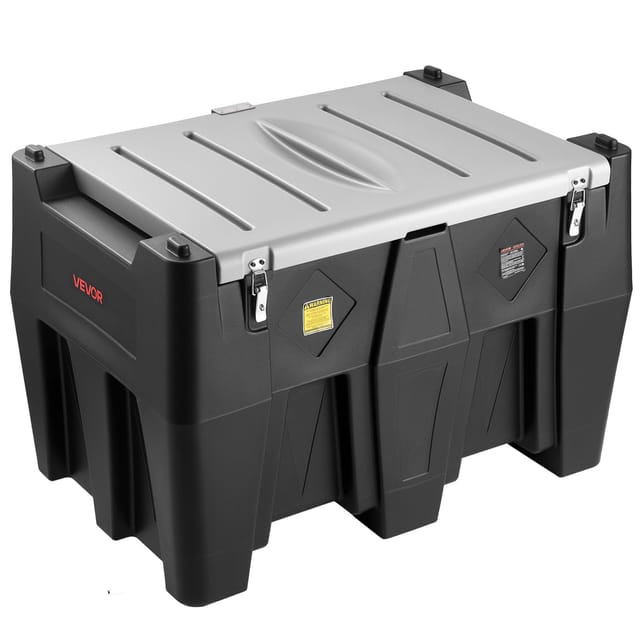 VEVOR Tragbarer Dieseltank, 484,5 L Fassungsvermögen & 45 L/min Durchflussrate, Gaskraftstofftank mit 12 V Transferpumpe & 4 m Gummischlauch, Diesel-Transfertanks für Kraftstofftransport, Schwarz