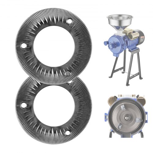 VEVOR Ersatz-Mahlscheiben 2er Set für VEVOR GM-001, GM-002, GM-003 Mais- und Gewürzmühlen, Mahlplatten für Trockenmahlung, Passend für Mais, Getreide & Gewürze, Trockenmahlscheiben aus Gusseisen