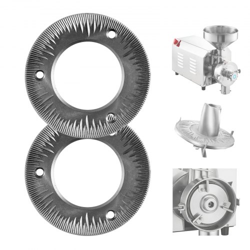 VEVOR Ersatz-Mahlscheiben 2er Set für VEVOR HN-2200 und HN-3000 Mais- und Gewürzmühlen, Mahlplatten für Trockenmahlung, Passend für Mais, Getreide & Gewürze, Trockenmahlscheiben aus Gusseisen