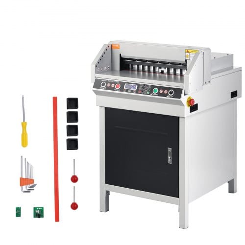 VEVOR elektrischer hydraulischer Papierschneider, Schneidemaschine, Hochleistungs-Papierschneidemaschine mit 40 mm Schnittstärke & 45 cm Schnittbreite & Tastensteuerung, für Schulen, Büros