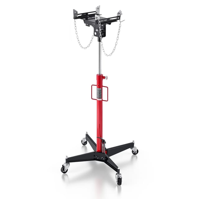 Vevor Hydraulischer Wagenheber Getriebeheber Mit 500 Kg Hubkapazität, Teleskop-getriebeheber Mit Pedal, 360°-schwenkrad, 127-202 Cm Hubhöhe, Hebezeug Für Garage / Werkstatt Rot + Schwarz
