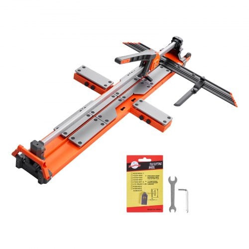 VEVOR Fliesenschneider 1200 mm, Fliesenschneidmaschine mit Federbelasteter Basis & Verstellbarem Winkelanschlag, Wolframkarbid-Schneidscheibe, Präzisions-Ausrichtungshilfe, für Keramikfliesen