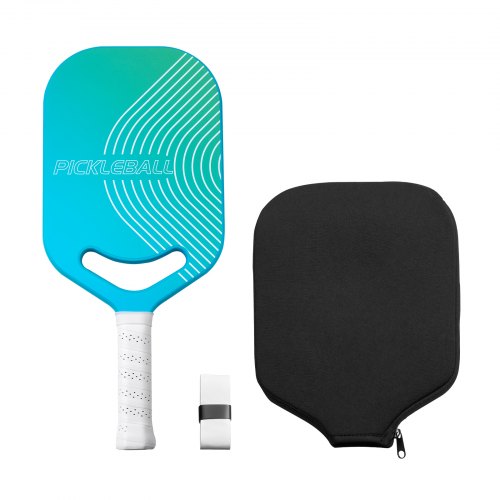 VEVOR Pickleball-Schläger mit Aero-Throat, T700-Kohlefaseroberfläche und Wabenkern, Pickleball-Schläger mit erhöhter Kraft, Seuerung und Spin, Pickleball-Schläger für Erwachsene Blau + Grün